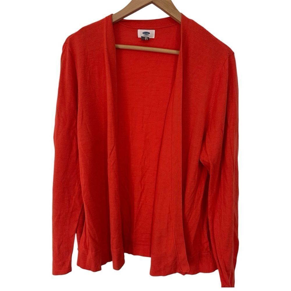 Old Navy Bright Red‎ Orange Knit Cardigan size XXL